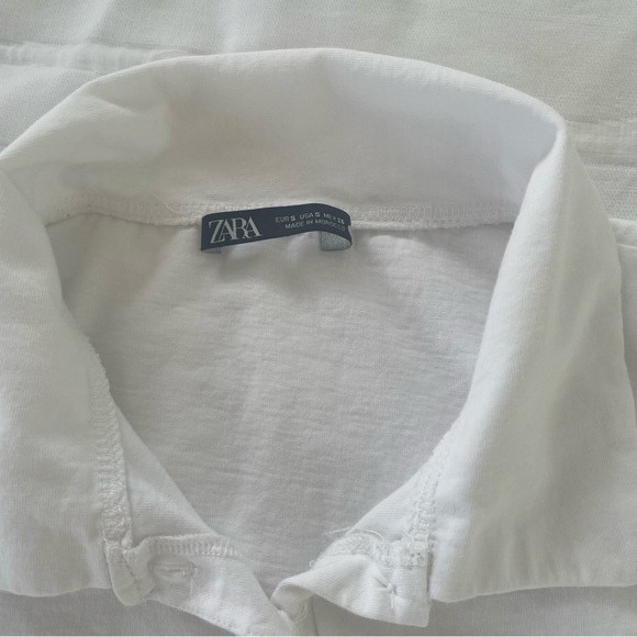 ZARA CROPPED COLLARED SHIRT - Picture 4 of 5